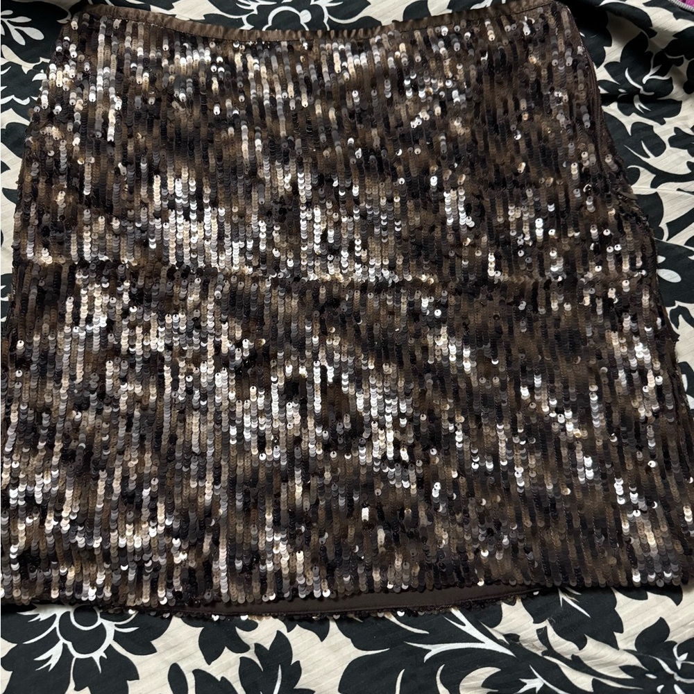 Banana Republic Sequin Mini Skirt in Brown and Black